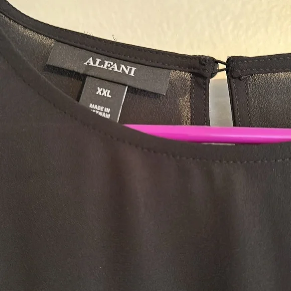 NWOT Alfani Black Long Sleeve Shear Dress Shirt 🖤 - Picture 2 of 3